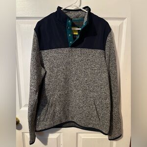 Prince & Fox Gray and Navy Pullover 1/4 Snap Sweatshirt Jacket
